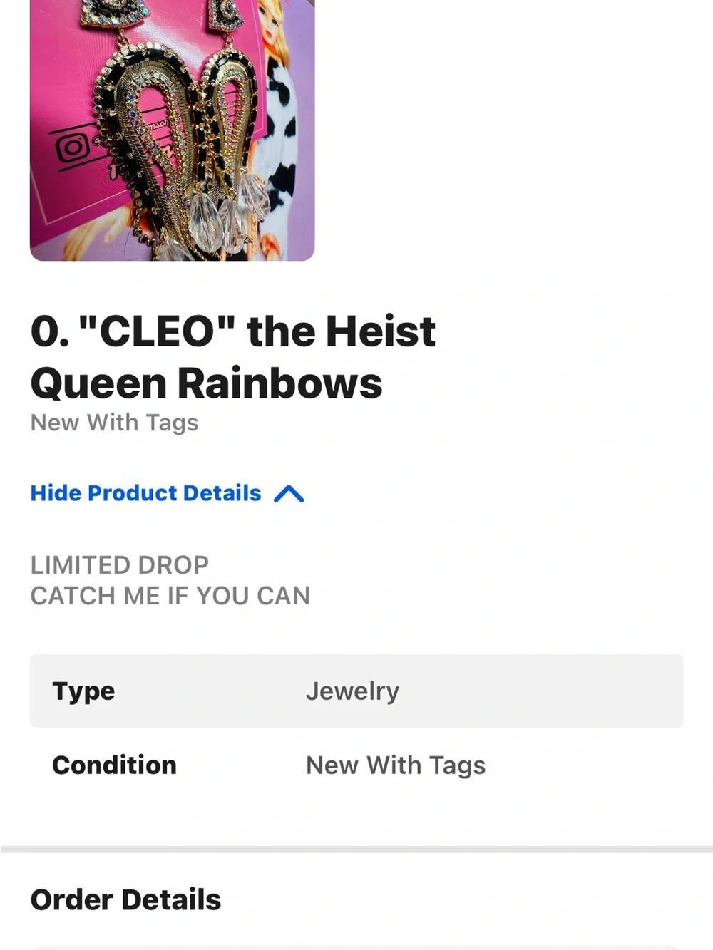 Feed Me Gems “Cleo” Heist Queen Rainbows Statement Earrings